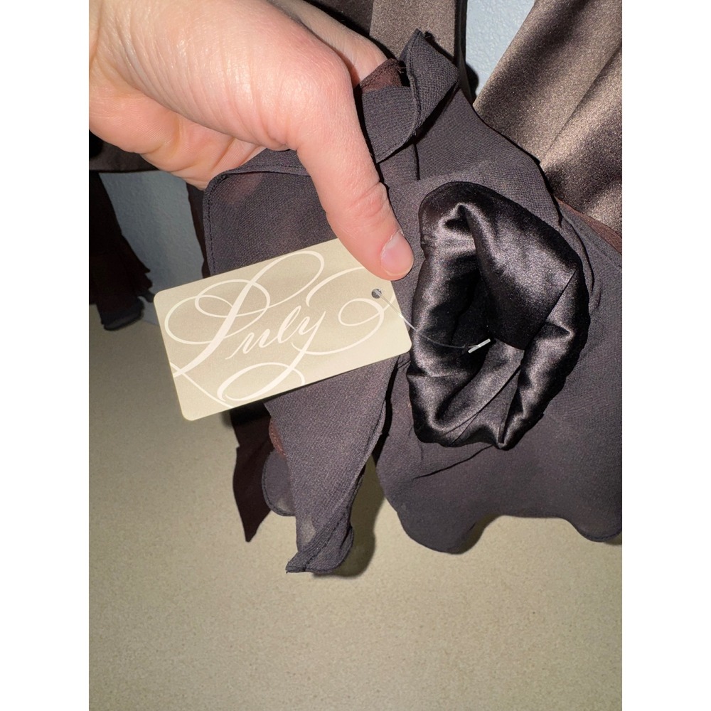 Y2K Style Luly Yang Couture Niobe Silk Charmeuse Jacket Tie Sash Ruffle Cuff NWT - Picture 9 of 12